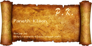 Paneth Kleon névjegykártya
